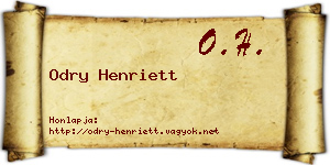 Odry Henriett névjegykártya